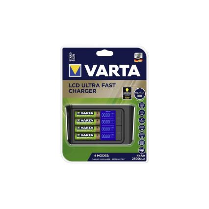 VARTA 57675 - LCD Ultra-Schnell-Ladegerät 4xAA/AAA Aufladung 15min