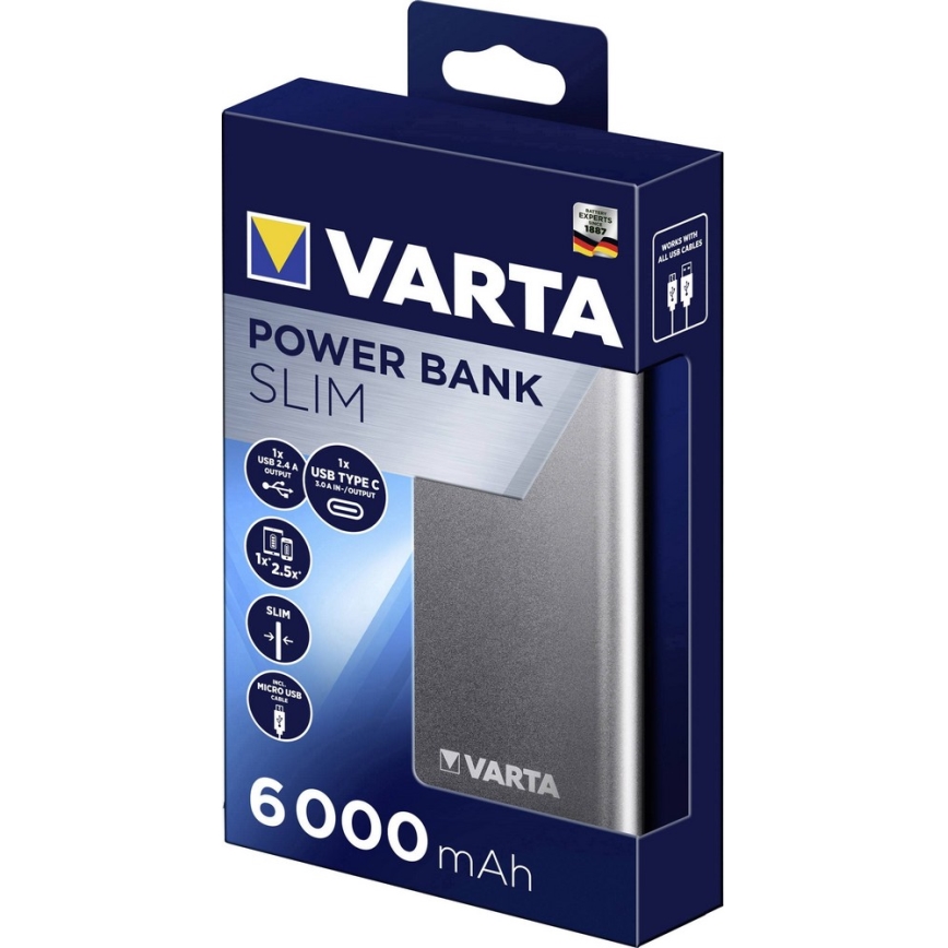 VARTA 57965 - Powerbank 6000 mAh/3,7V