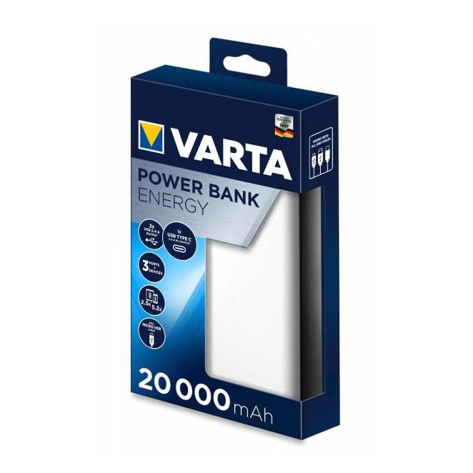 Varta 57978101111  - Power Bank ENERGY 20000mAh/2x2,4V weiß