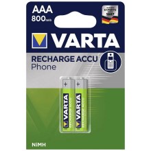 Varta 58398 - 2 St Ladebatterie PHONE ACCU AAA NiMH/800mAh/1,2V
