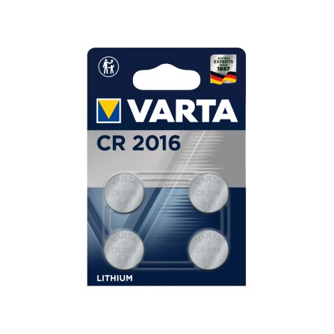 Varta 6016101404 - 4 Stk Lithium-Knopfzelle ELECTRONICS CR2016 3V