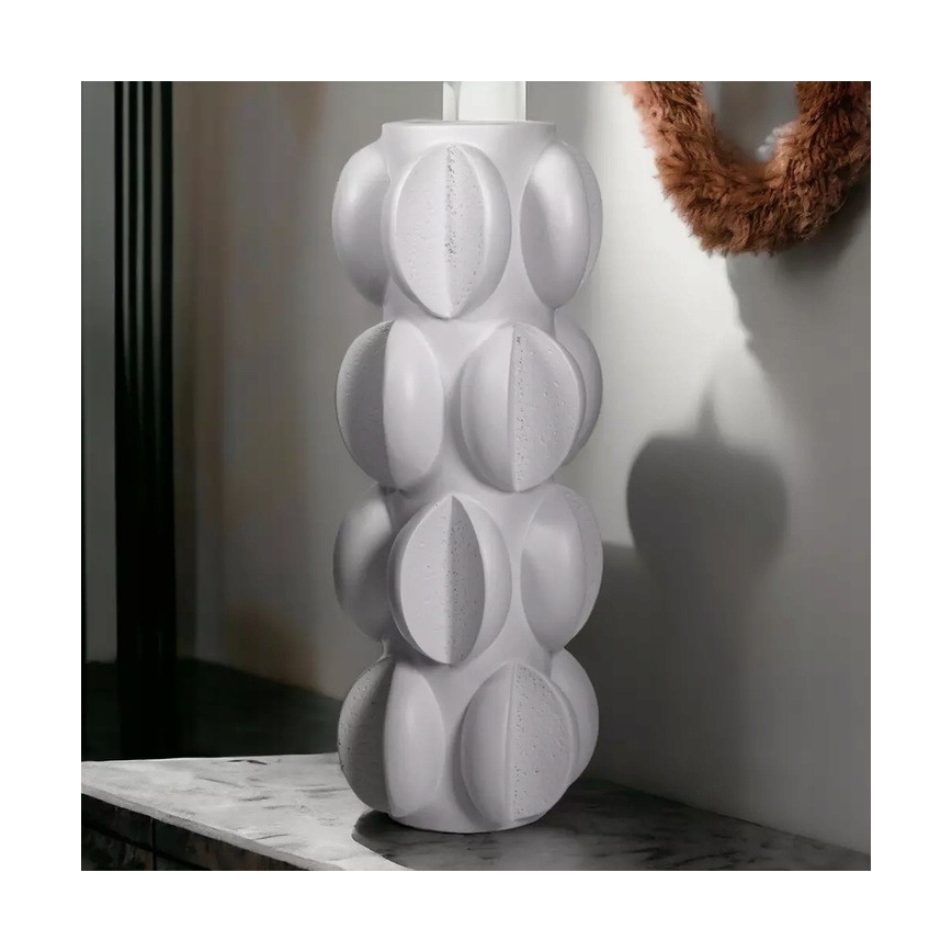 Vase 37x19 cm Kunstharz/mattweiß