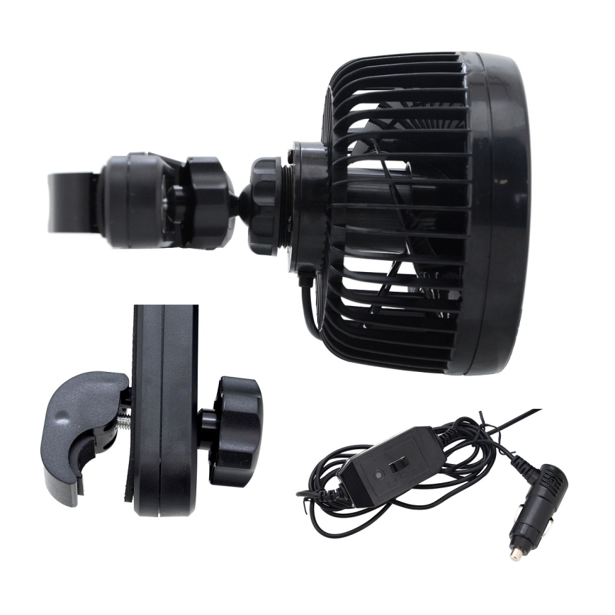 Doppelkopf 12V Auto Ventilator,Tragbare 360 °Drehbarer Auto Fan,Auto  Ventilator für Rücksitz,Auto-Kühlluftventilator mit 2 Geschwindigkeiten,für  LKW Van SUV RV(D) : : Auto & Motorrad