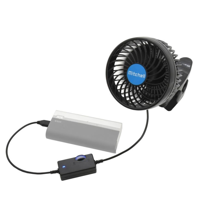 Ventilator mit Klemme USB 4W/5V schwarz