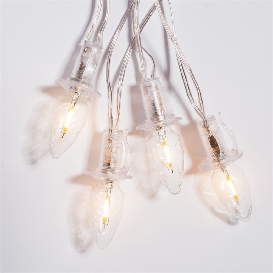 Erweiterbare LED-Außenlichterkette CONE FILAMENT 20×E10 14 m klar/warmweiß IP44, Hergestellt in Tschechien