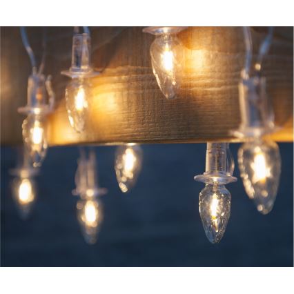 Erweiterbare LED-Außenlichterkette CONE FILAMENT 20×E10 14 m klar/warmweiß IP44, Hergestellt in Tschechien