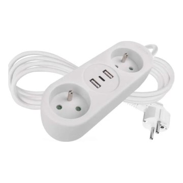 Verlängerungskabel 2Z + 2x USB-A + USB-C 1,4 m