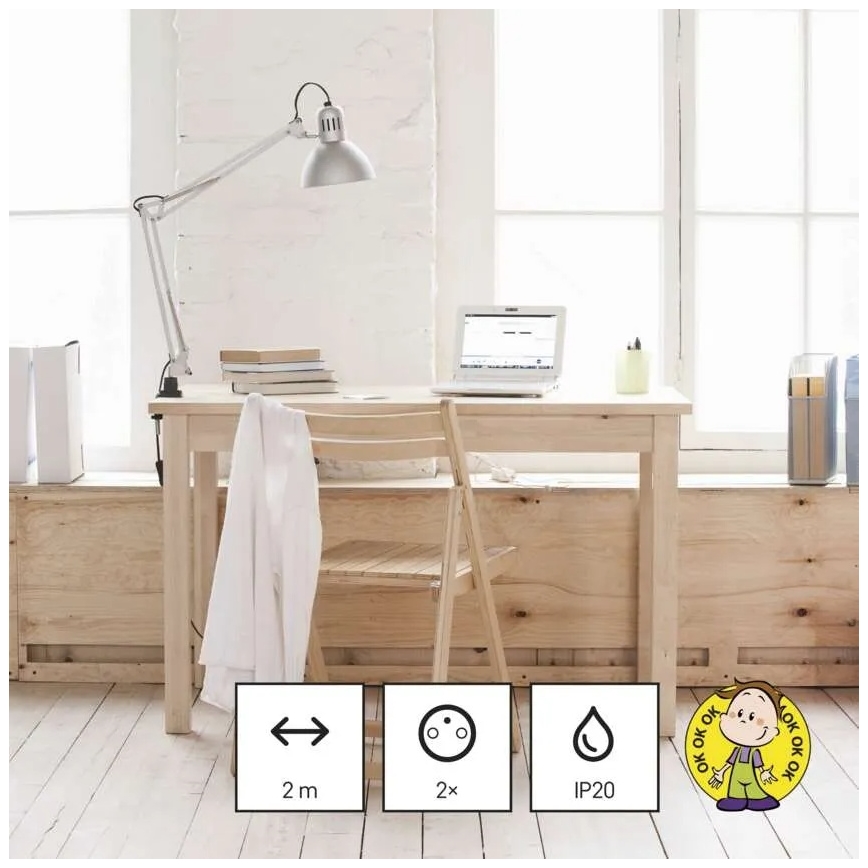 Verlängerungskabel 2Z + 2x USB-A + USB-C 1,4 m