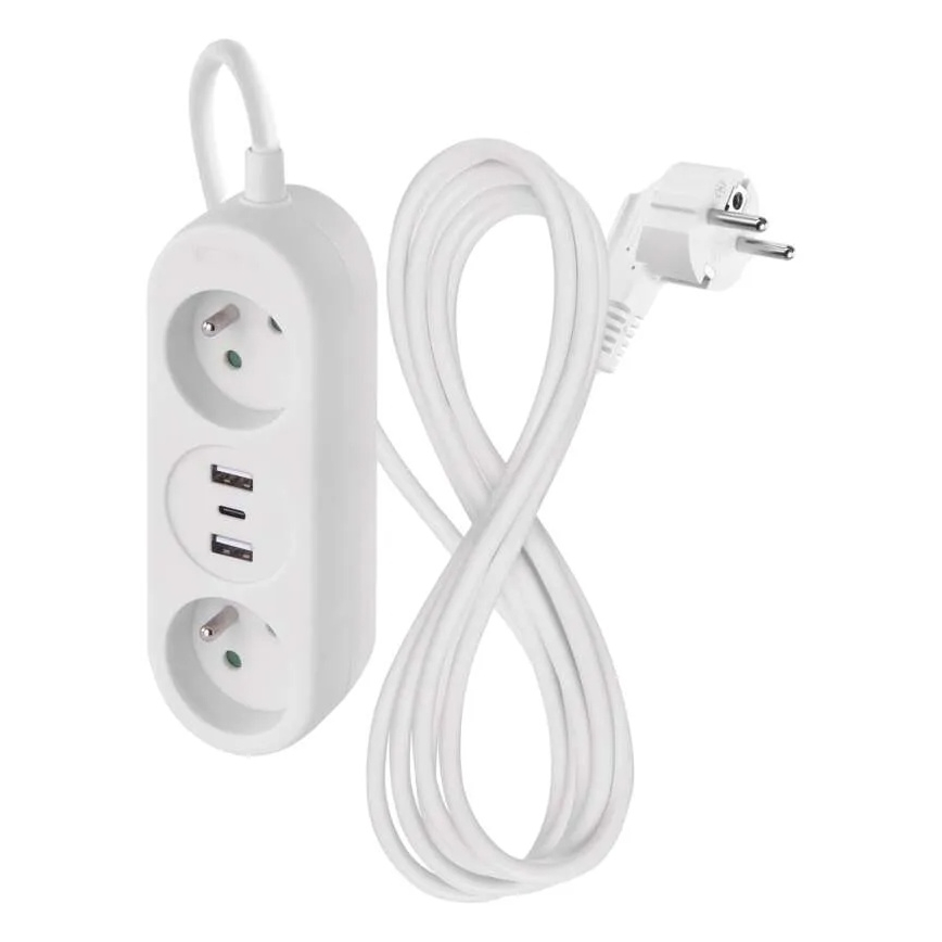 Verlängerungskabel 2Z + 2x USB-A + USB-C 1,4 m