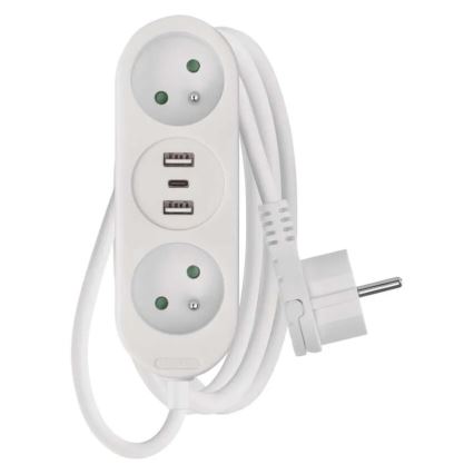 Verlängerungskabel 2Z + 2x USB-A + USB-C 1,4 m