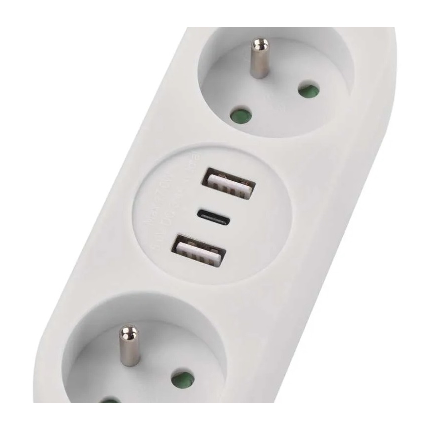 Verlängerungskabel 2Z + 2x USB-A + USB-C 1,4 m