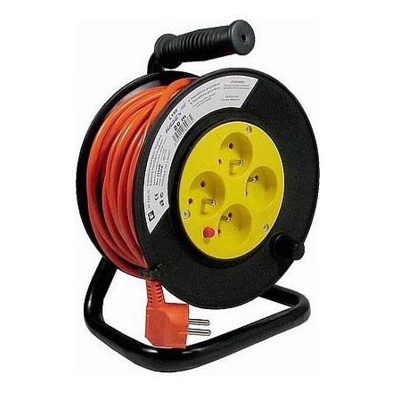 Verlängerungskabel auf Kabeltrommel 30 m orange