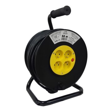 Verlängerungskabel auf Kabeltrommel 50 m schwarz