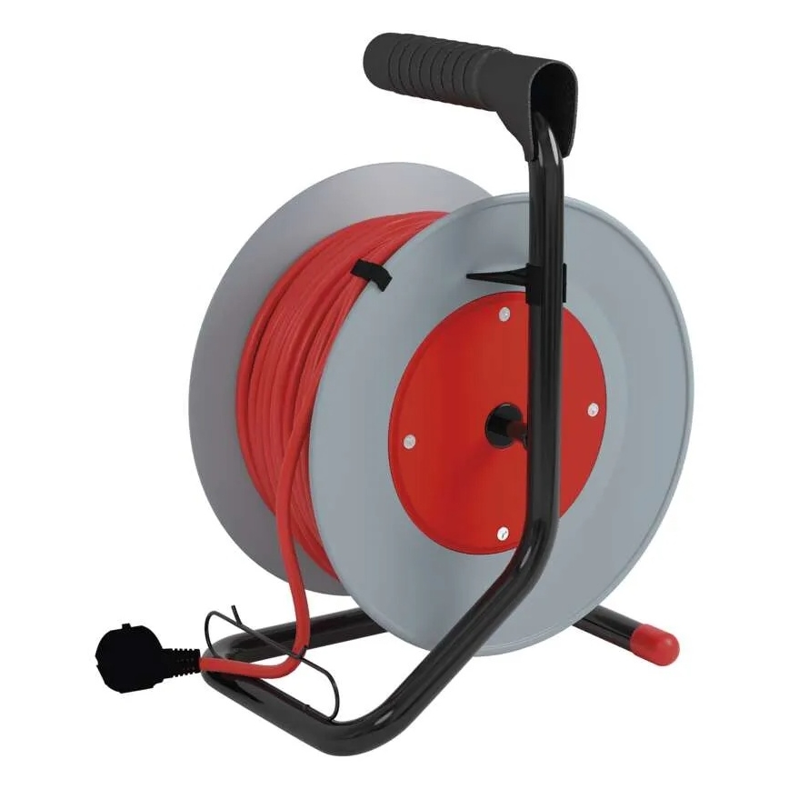Verlängerungskabel auf Kabeltrommel 4-fach 15 m rot/grau