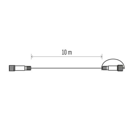 Verlängerungskabel für Lichterketten, 10 m, IP44, weiß