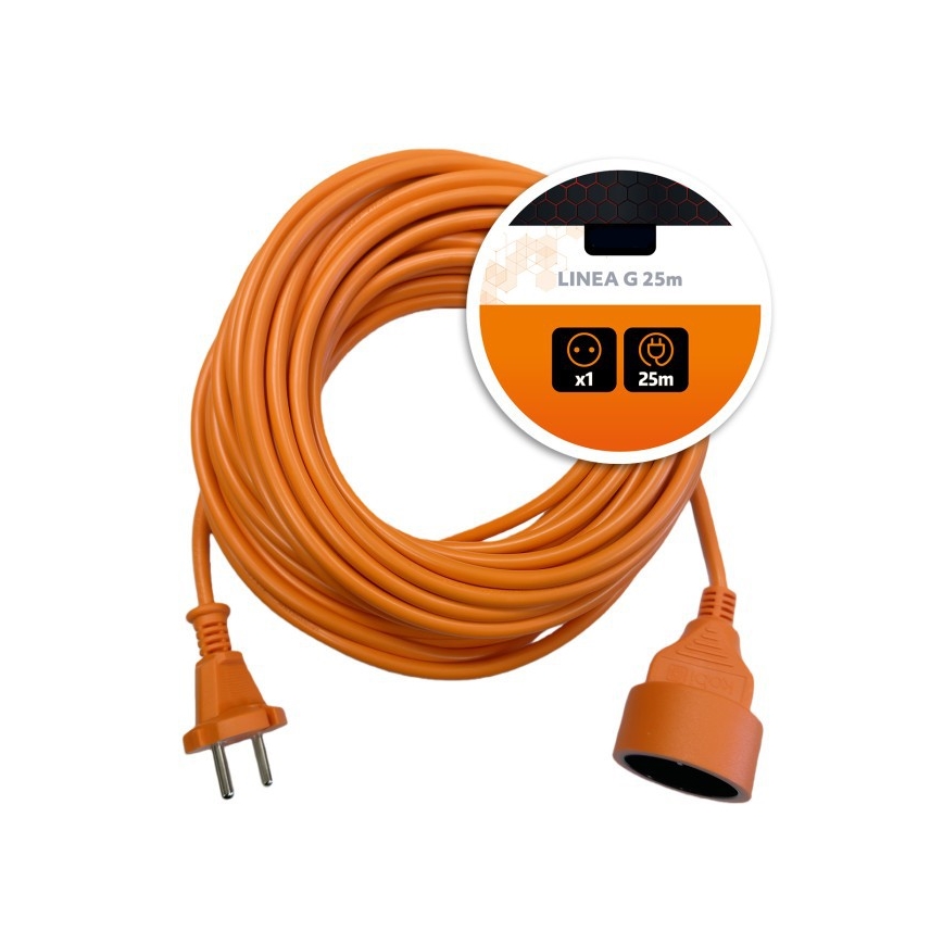 Verlängerungskabel LINEA G 1-fach 25 m orange