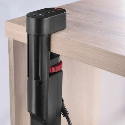 Verlängerungskabel mit Befestigung am Tisch 3Z + 3xUSB 1,5m schwarz