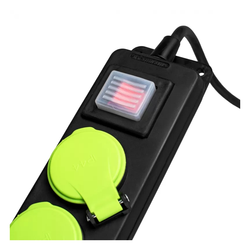 Verlängerungskabel mit Schalter, 3-fach, 10m, IP44