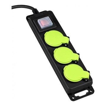 Verlängerungskabel mit Schalter, 3-fach, 5m, IP44