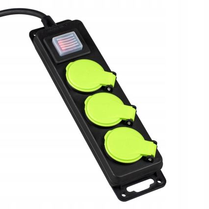 Verlängerungskabel mit Schalter, 3 Steckdosen, 20 m, IP44