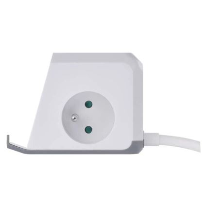 Verlängerungskabel-Würfel mit kabelloser Aufladung QI 2Z +2xUSB-A+1xUSB-C 2m weiß