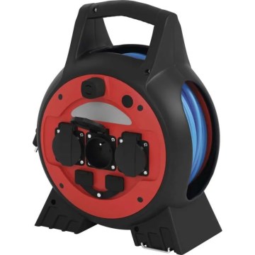Verlängerungskabeltrommel 3Z 20m rot/schwarz IP44