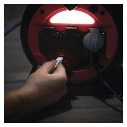Verlängerungskabeltrommel 3Z 20m rot/schwarz IP44