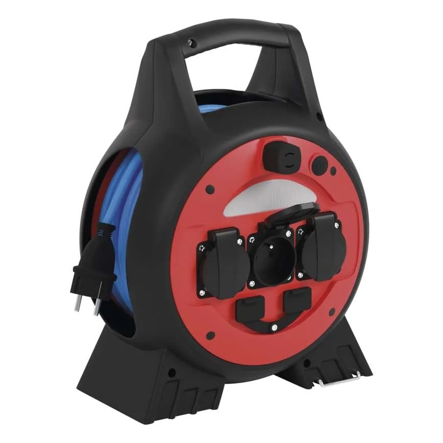 Verlängerungskabeltrommel 3Z 20m rot/schwarz IP44