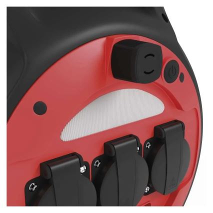 Verlängerungskabeltrommel 3Z 20m rot/schwarz IP44