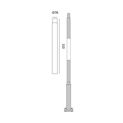 Verlängerungsstange für Außenleuchtenmast BASE, 1 m, grau