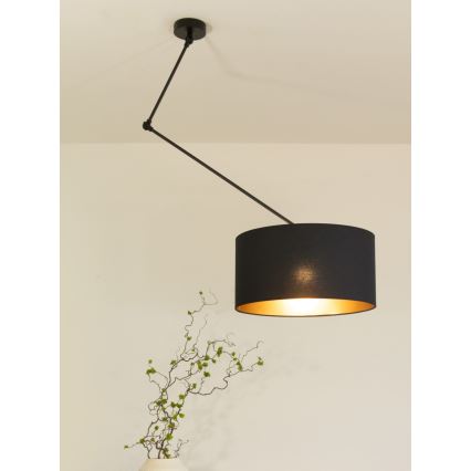 Verstellbare LED-Hängeleuchte an Stange GORTA 1xE27/60W/230V schwarz/gold