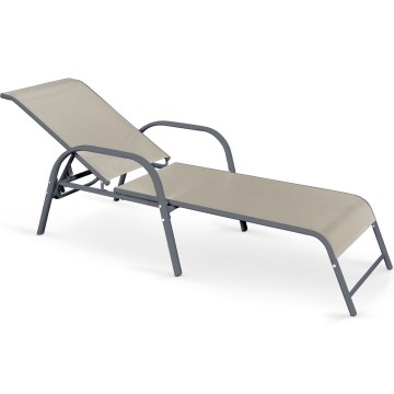 Verstellbare Liege MOSLER grau/beige