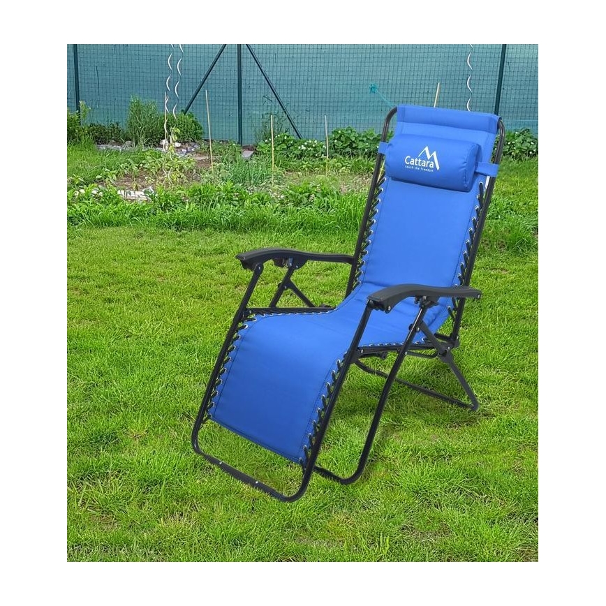 Verstellbarer Campingstuhl blau