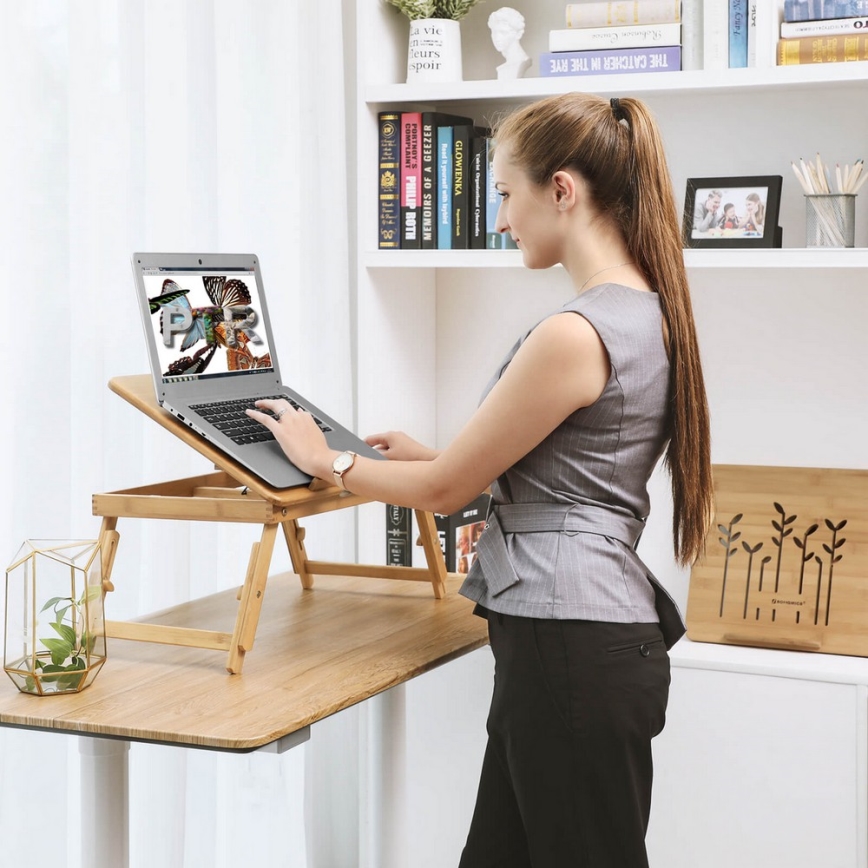Verstellbarer Laptop-Tisch fürs Bett LAT, Braun
