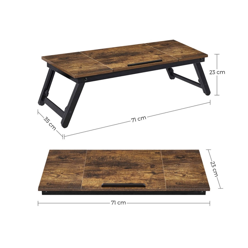 Verstellbarer Laptoptisch für das Bett LAT, Braun/Schwarz