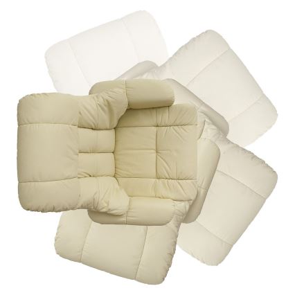 Verstellbarer Relaxsessel HABI, Creme/Nussbaum