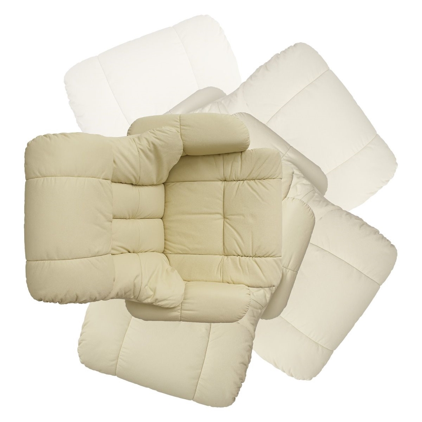 Verstellbarer Relaxsessel HABI, Creme/Nussbaum