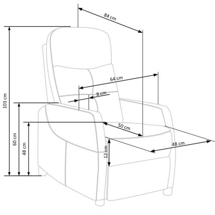 Verstellbarer Sessel FELIPE, grau