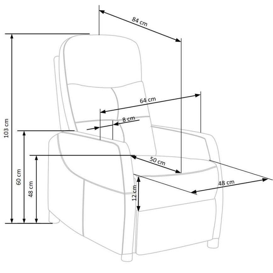 Verstellbarer Sessel FELIPE, grau