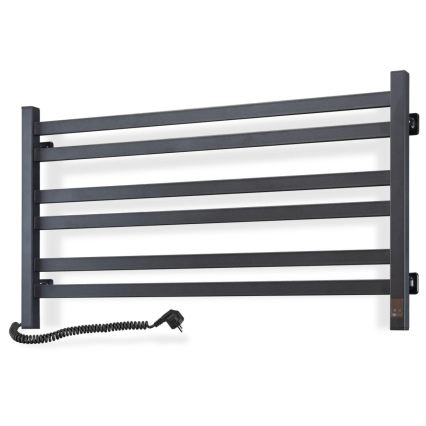 Vertaduro - Elektrischer Handtuchwärmer mit Thermostat AVA 181W/230V 50x90 cm IP44 schwarz links