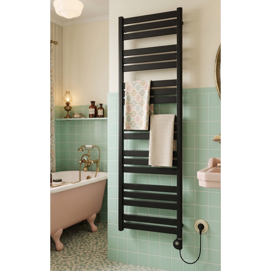 Vertaduro - Badezimmerheizkörper mit Thermostat LUCY 800W 177x50 cm schwarz