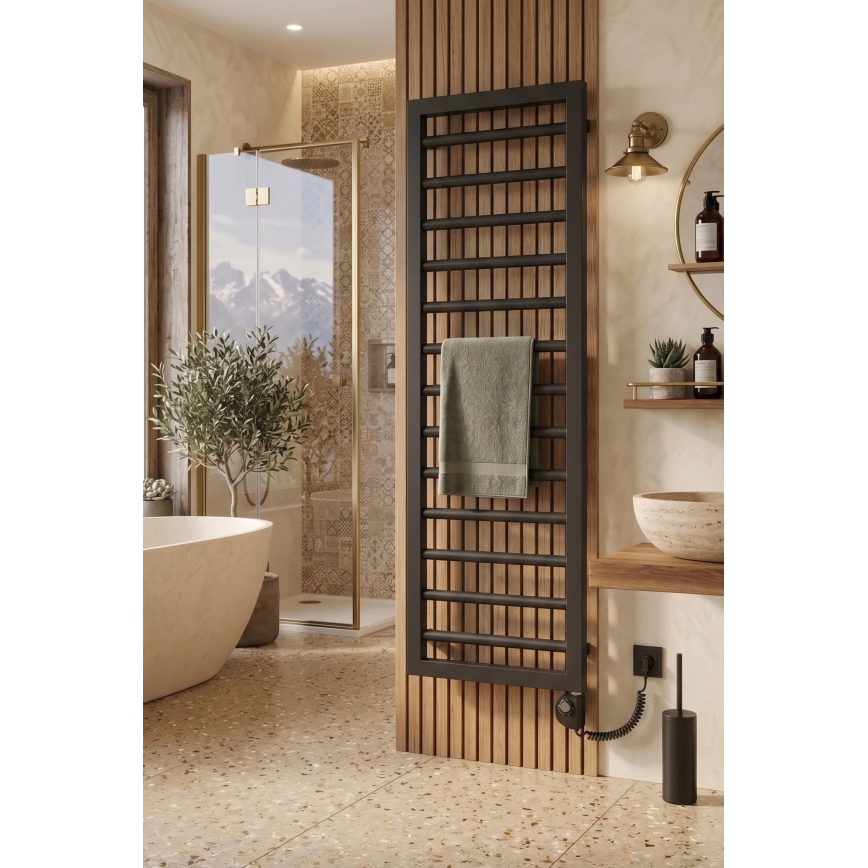 Vertaduro - Badheizkörper mit Thermostat ADEL 600W 128x50 cm Anthrazit