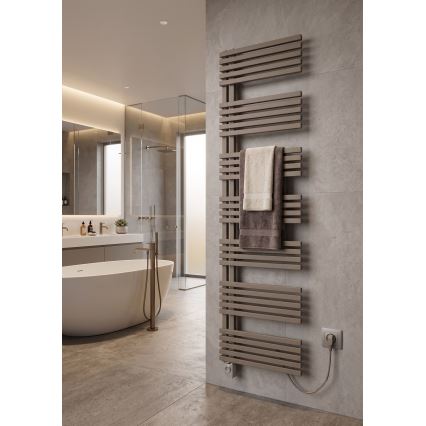 Vertaduro - Badheizkörper mit Thermostat MICHELLE 900W 177x50 cm taupe