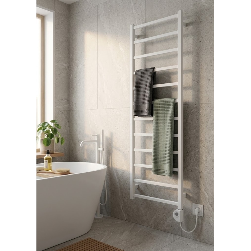 Vertaduro - Badheizkörper mit Thermostat ZOE 400 W 150 x 50 cm weiß