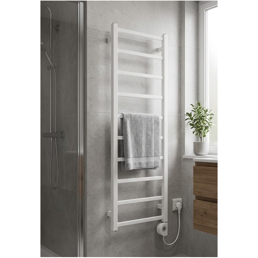 Vertaduro - Badheizkörper ZOE mit Thermostat, 400 W, 114 x 40 cm, weiß