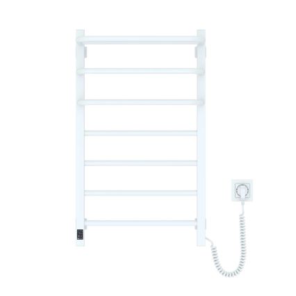 Vertaduro - Elektrischer Handtuchheizkörper mit Thermostat DOR 155W/230V 80x48 cm IP44 weiß rechts