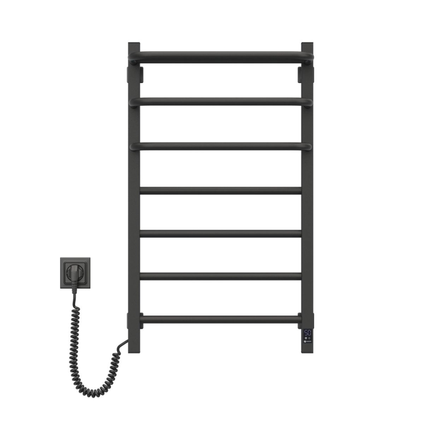 Vertaduro - Elektrischer Handtuchwärmer mit Thermostat DOR 155W/230V 80x48 cm IP44 schwarz links