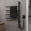 Vertaduro - Elektrischer drehbarer Handtuchwärmer mit Thermostat ARA 60W/230V 65x49 cm IP44 schwarz