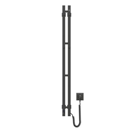 Vertaduro - Elektrischer Handtuchheizkörper mit Thermostat VEO 70W/230V 120x9 cm IP44 schwarz rechts