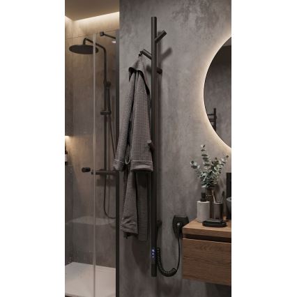 Vertaduro - Elektrischer Handtuchwärmer MEDA 37W 118x16 cm schwarz